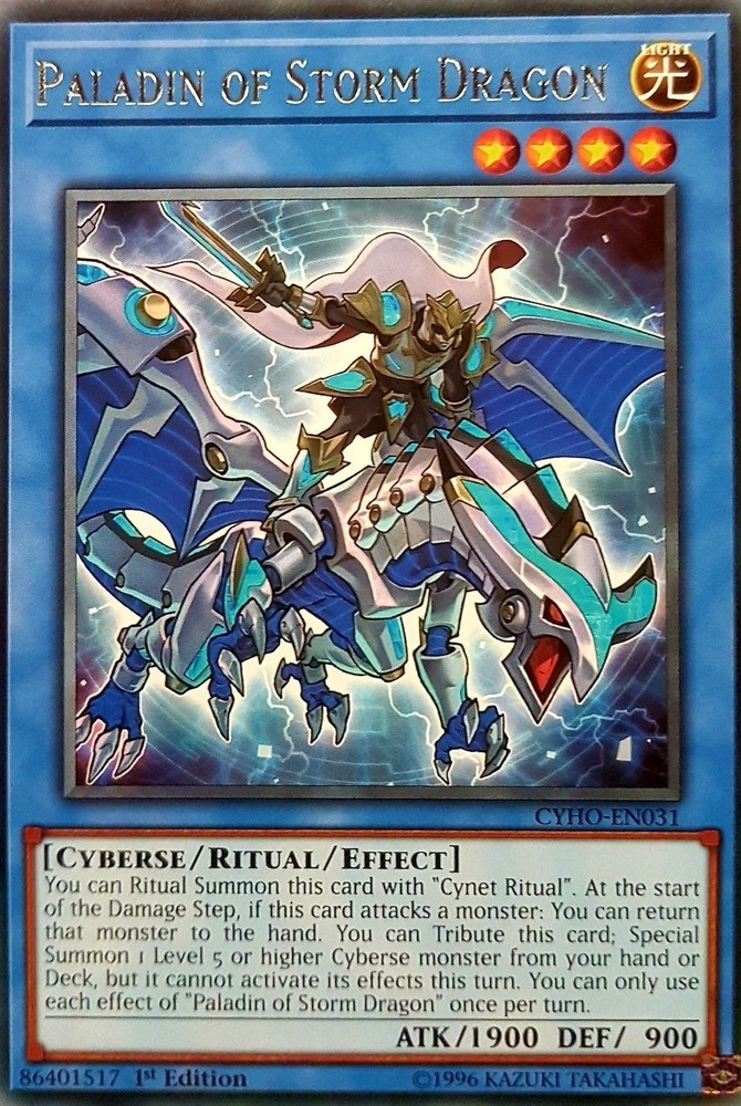 Paladin of Storm Dragon CYHO-EN031 Rare 1st Edition Lightly Played TCG Card