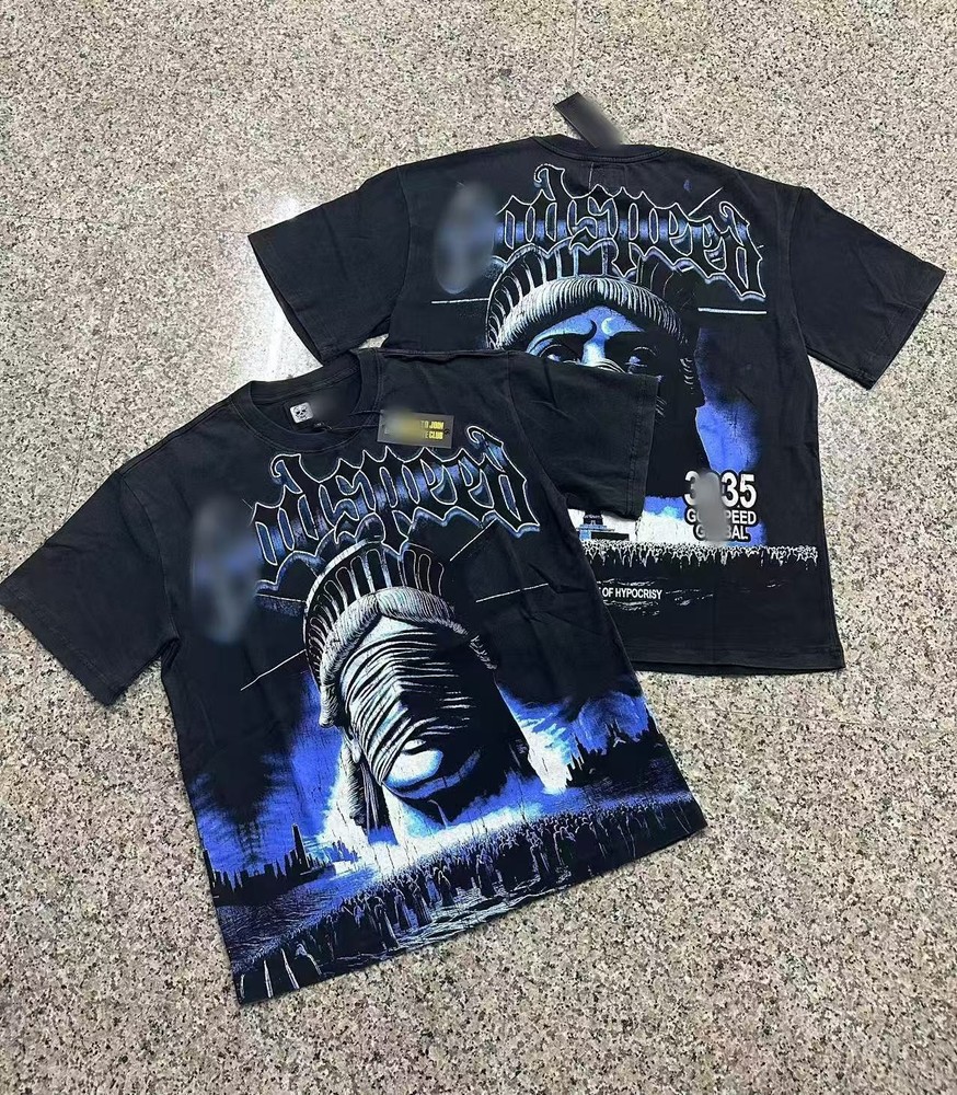 Godspeed Skull Short-sleeved Heavy Washed Rock Street Printed T-shirt S-XL