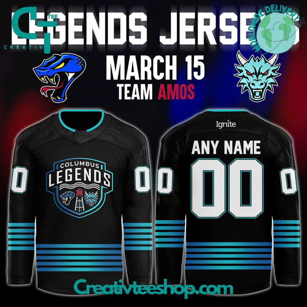 CUSTOM Columbu River Dragon Legend Night 2025 Hockey Jersey S-5XL