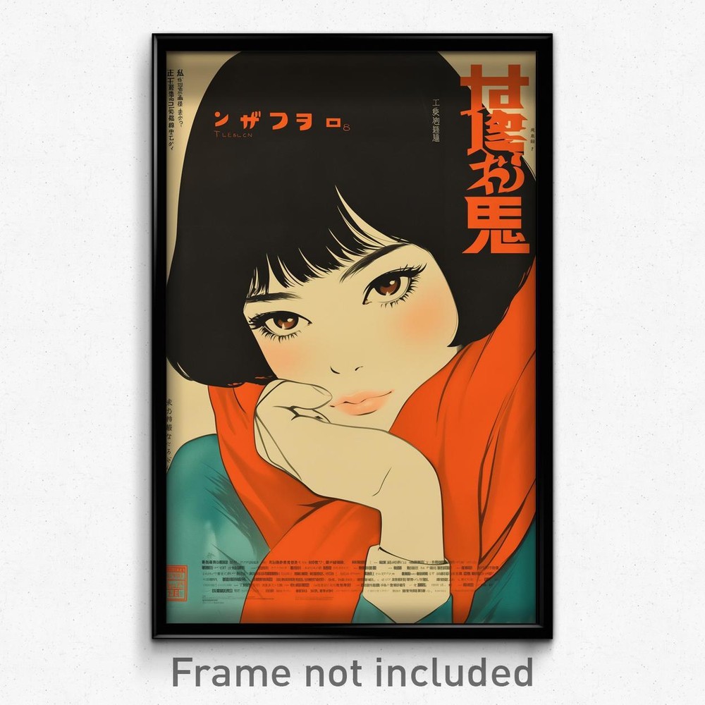 Chinese Movie Poster - Girl Feeling Miserable, Urban Orange Scarf (Art Print)