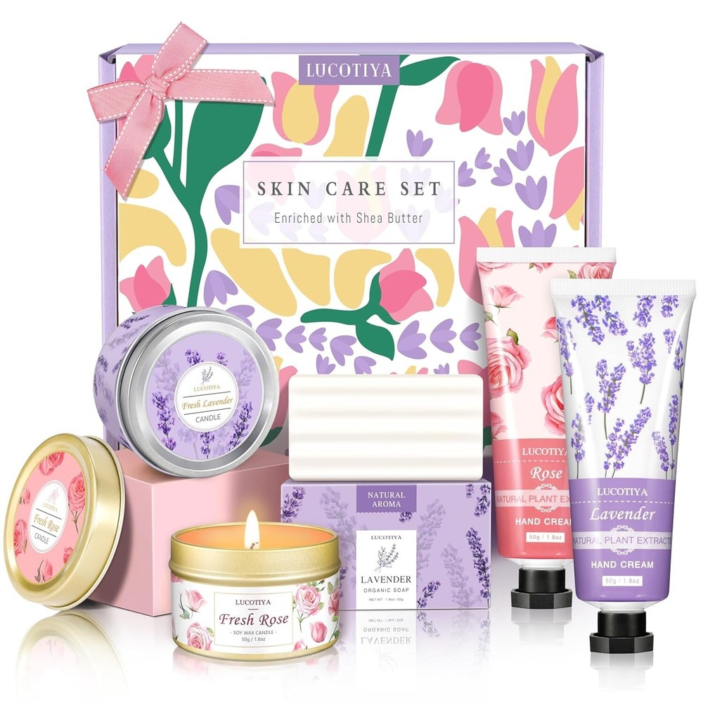 Valentines Day Gifts for Her,Love Girlfriend, Wife, Mom-Lavender Spa Basket Set*