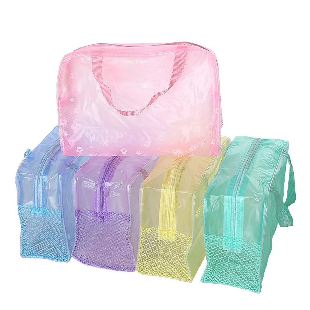 5 Pack Cosmetic Makeup Bag Travel Cosmetic Bag Toiletry Bag Transparent Luggage