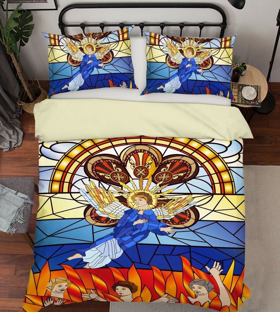 3D Blue Angel ZHUA3463 Bed Pillowcases Quilt Duvet Cover Set Queen King Zoe