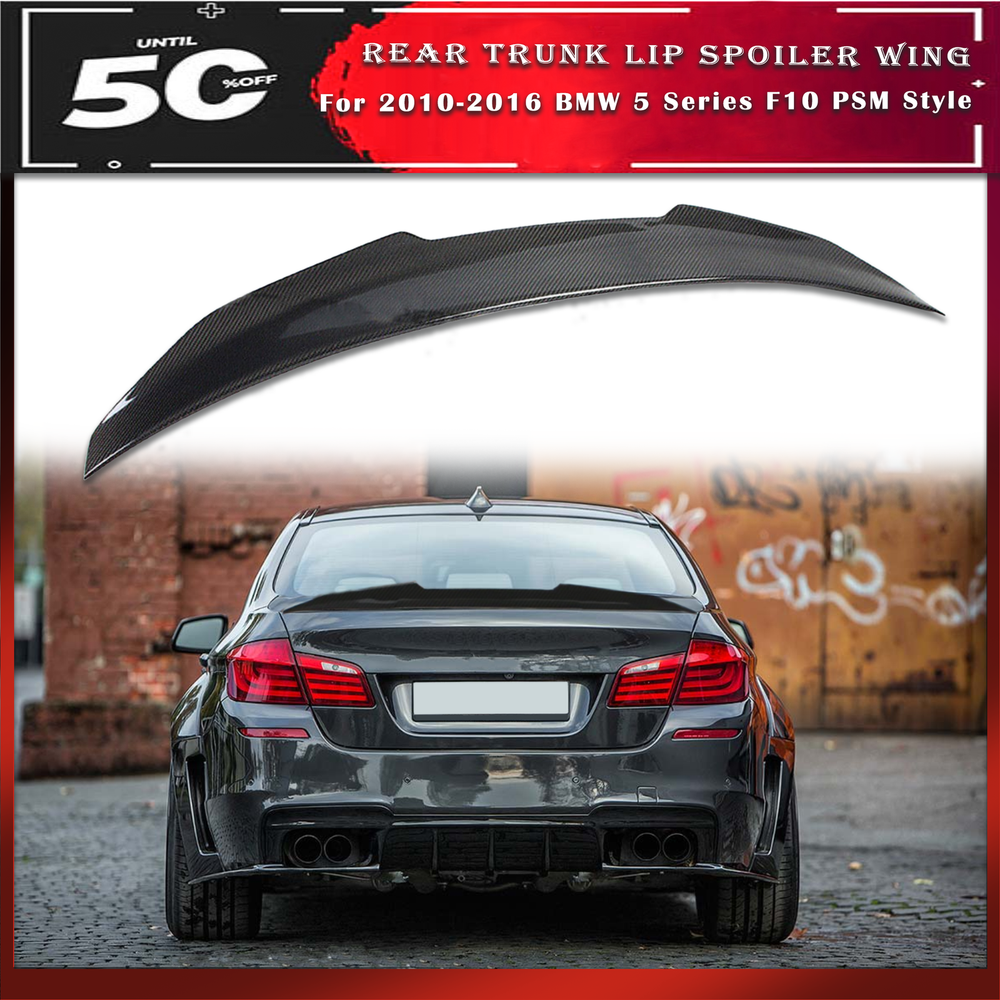 Rear Trunk Spoiler Wing Carbon For BMW F10 Sedan 5 Series 2011-2017 PSM-Style US