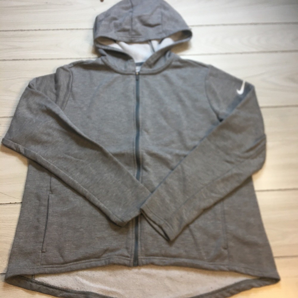 Nike Dri-Fit Full Zip Training gray Hoodie Jacket Womens Large