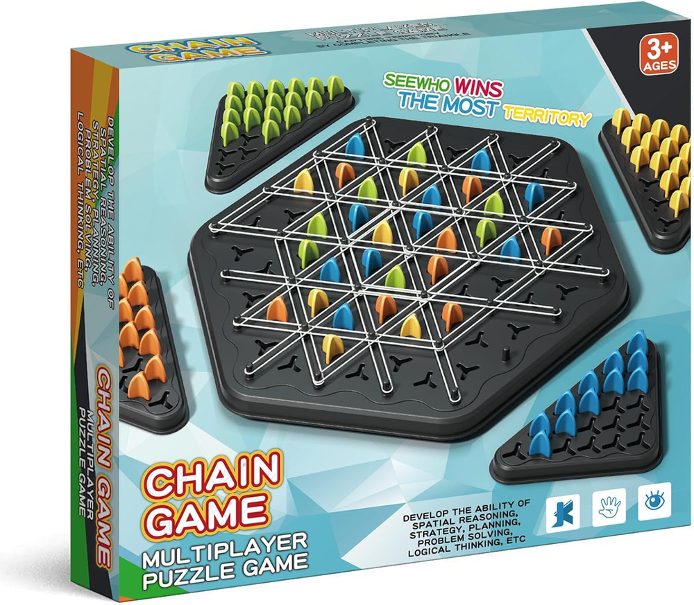 Chain Triangle Chess Game, Board Games for Family Night, Family Games for Kids a