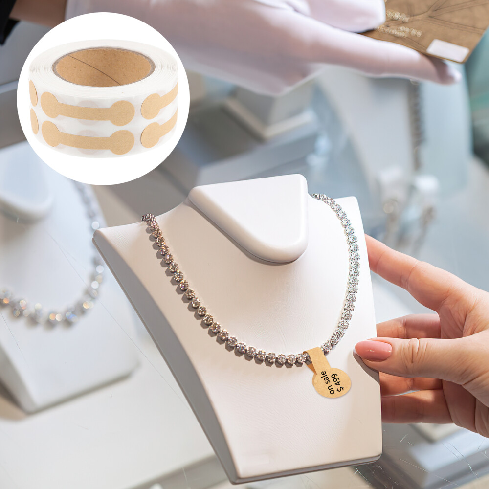 2 Rolls Kraft Tamper Seal Tweezers Label Sticker Proof Sealing Paper Material