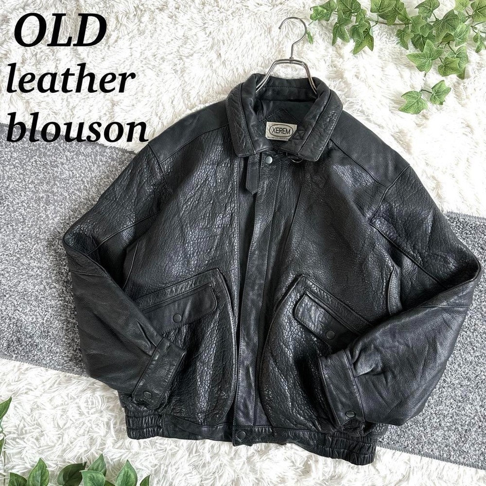 Vintage Genuine Leather Blouson Jacket Unisex Retro Style for Men Women