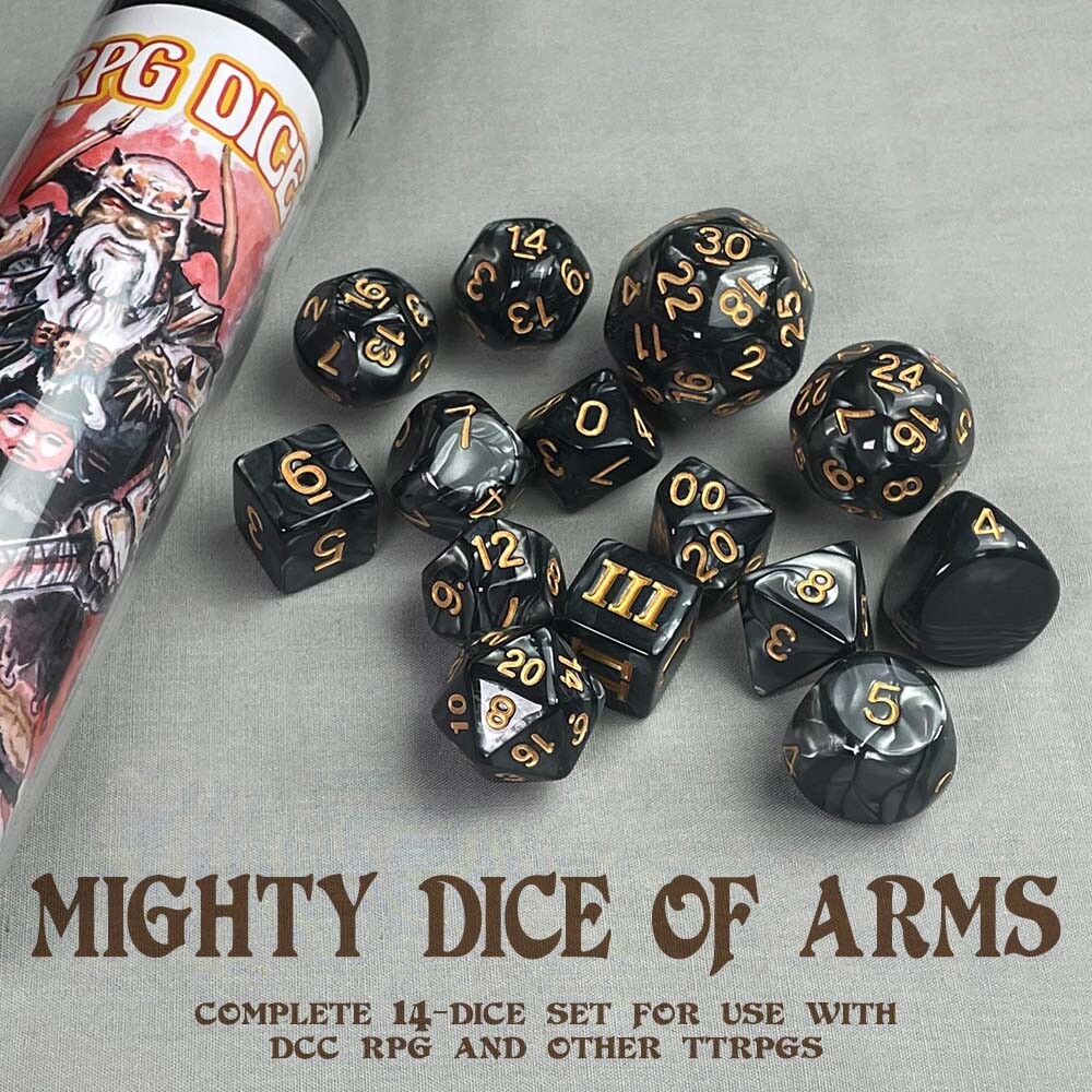 Dungeon Crawl Classics Mighty Dice of Arms RPG Dice Set GMG6069 (14pcs)