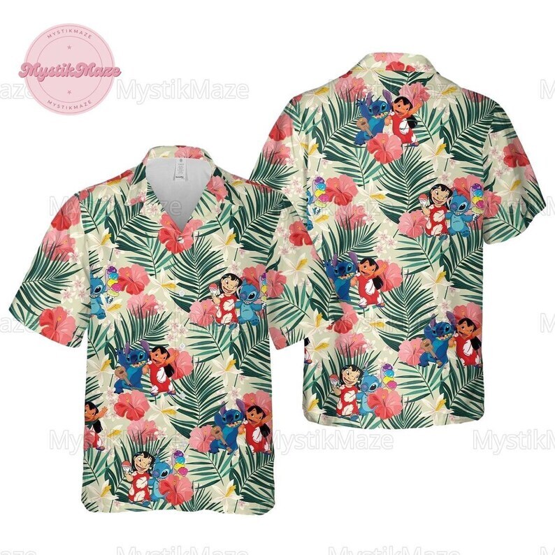 Stitch 3D HAWAII SHIRT Mother day Gift All over print best Price Us size-image
