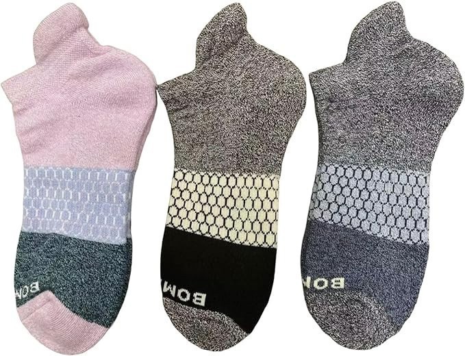 BOMBAS 3 Pairs Women's honeycomb Ankle Socks Cushion 3 Color Mix Size Med 8-10.5