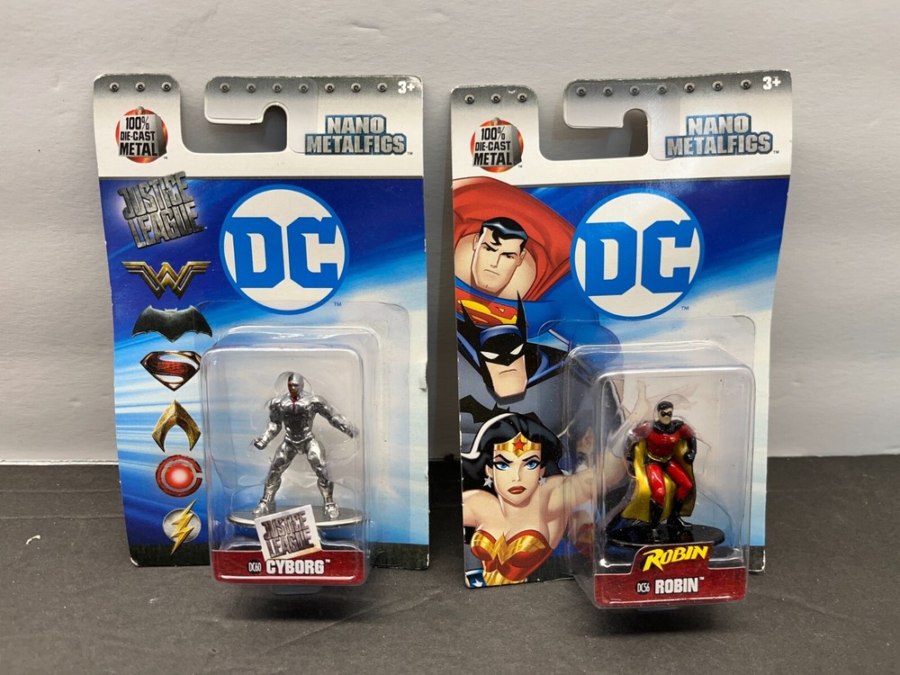Nano Metalfigs DC Robin and Cyborg Jada Toys - Lot of 2