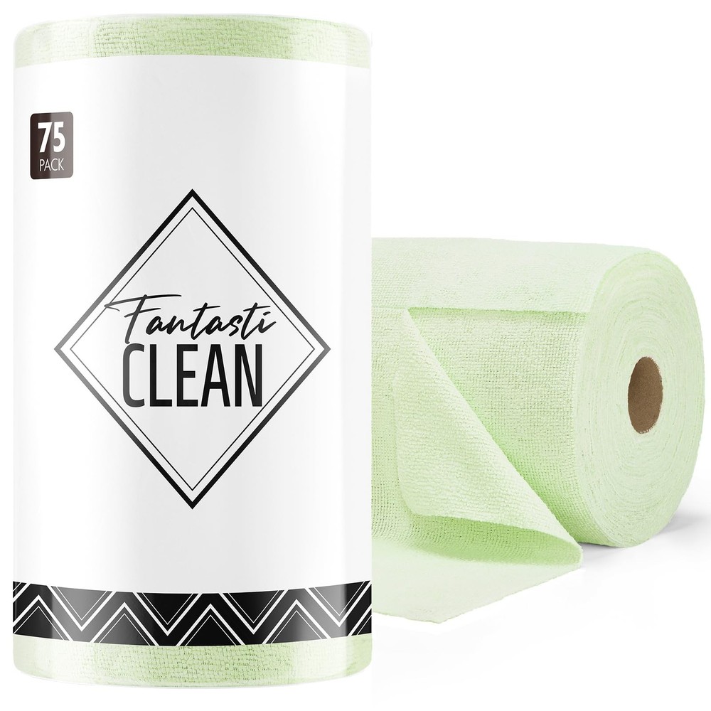 75-Pack Microfiber Cleaning Cloth Roll - 12