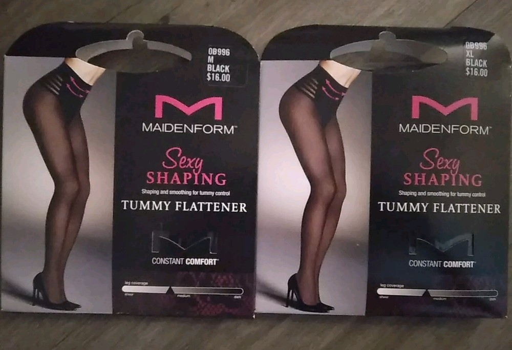 2 Packs  Maidenform Sexy Shaping Tummy Flattener Shapewear Black XL
