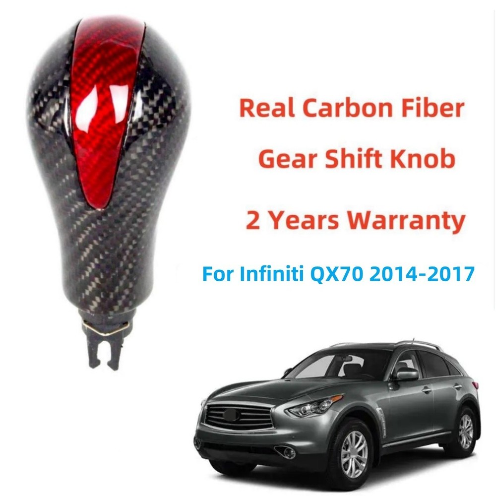 Real Carbon Fiber Automatic Gear Shift Knob For Infiniti QX70 2014 2015 2016
