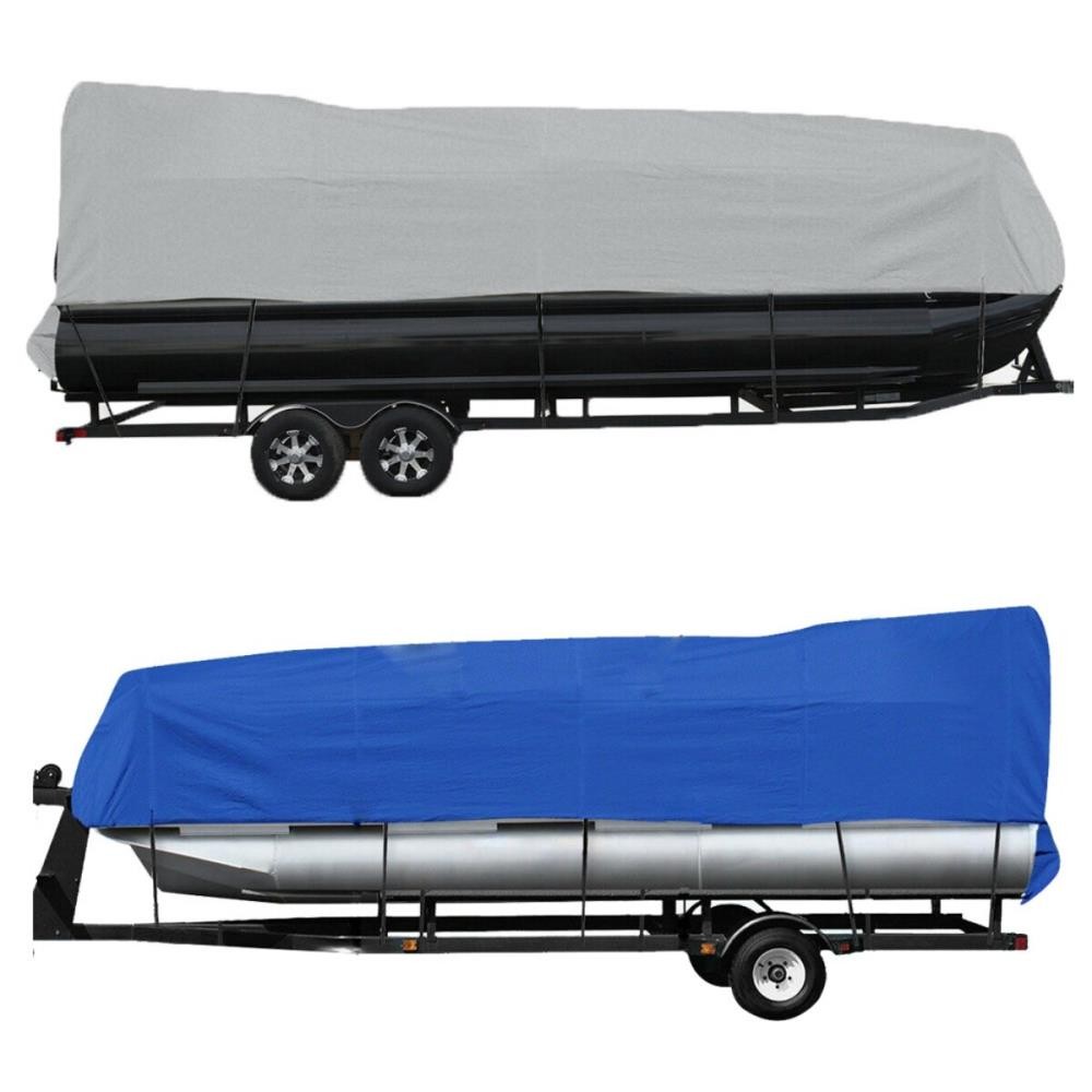 17 18 19 20ft 21 22 23 24ft Heavy Duty Pontoon Boat Cover Waterproof Blue Grey ~