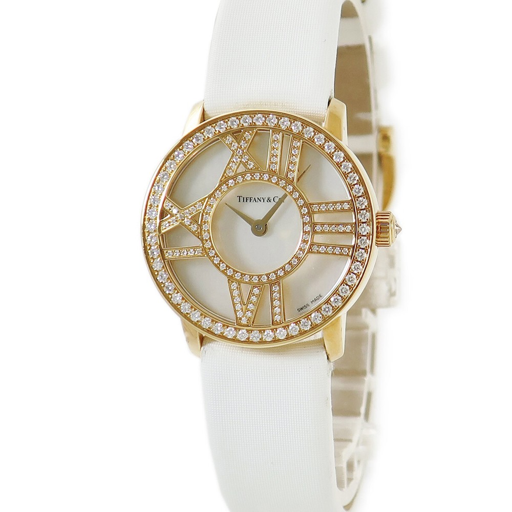 Tiffany Atlas Cocktail Z1900.10.50E91A40B K18YG Solid Diamond Shell Quartz