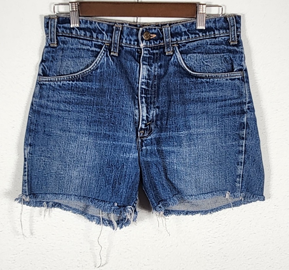 Vintage Levis Jean Shorts Women's Size 6 Blue Cut Off Denim Orange Tab 30