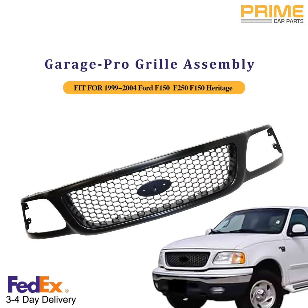 Primed Honeycomb Grille for 1999-2004 Ford F-150 XL XLT & Heritage Models