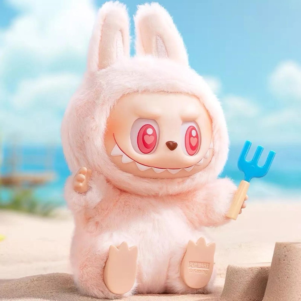 THE MONSTERS Labubu Sitting Party Vinyl Plush Pendant PINK New Year  Key chain