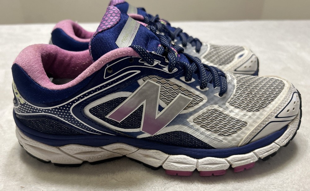 New Balance Women’s Running Shoes Size 7.5 D 860v6 Stability White Purple Gray