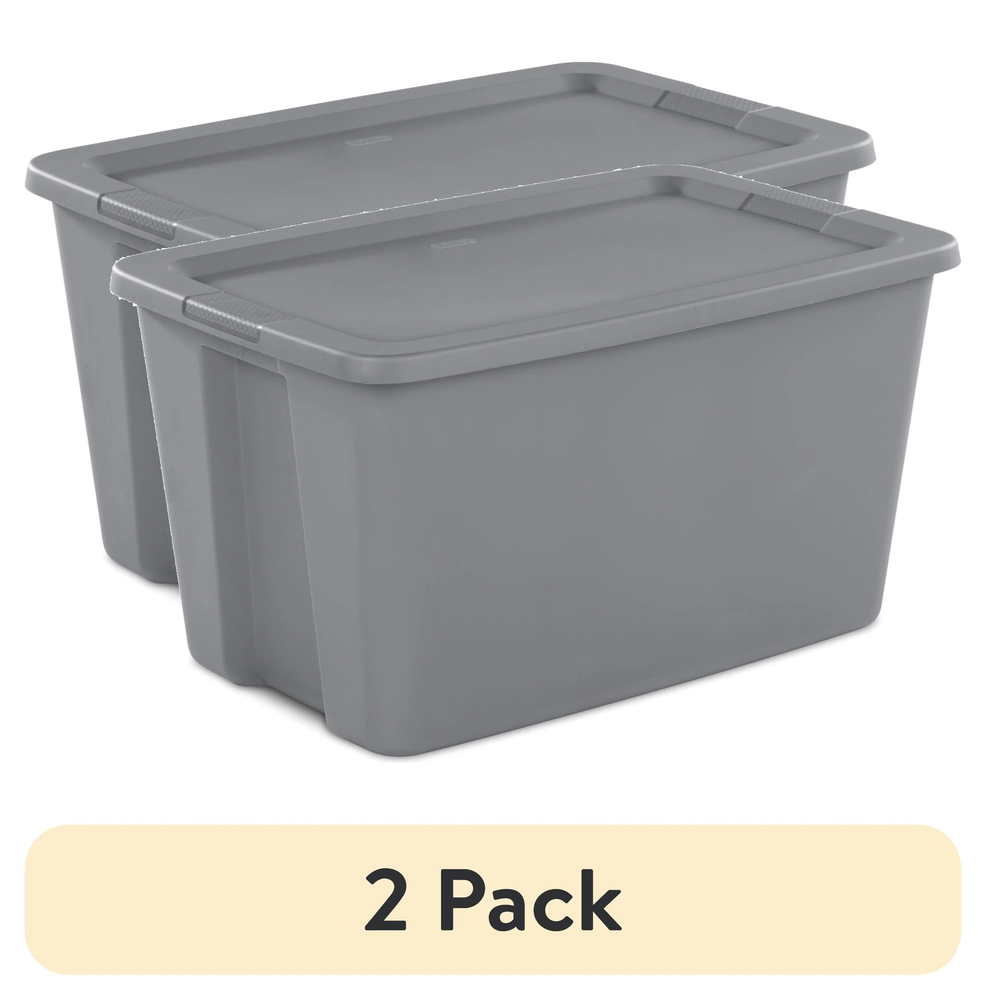 2-Pack 30 Gallon Extra Large Plastic Storage Bins with Snap Lid