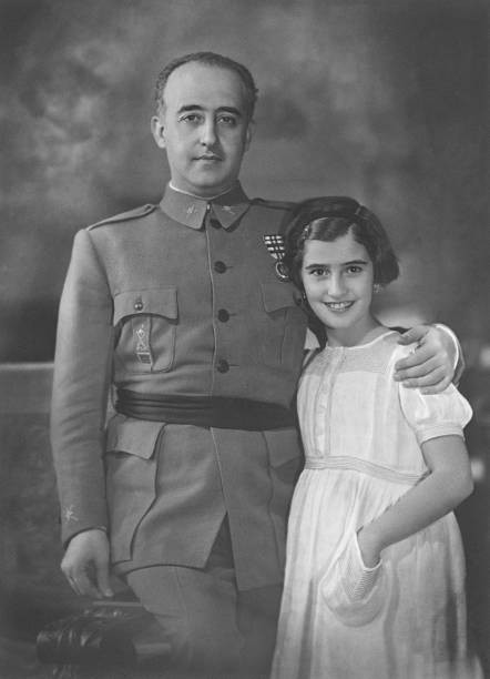 The Spanish dictator General Francisco Franco with his daughter Sp- Old Photo