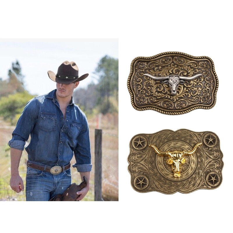 Punk Belt Buckles Metal Single Prong Replacement for Fashion Men Trend