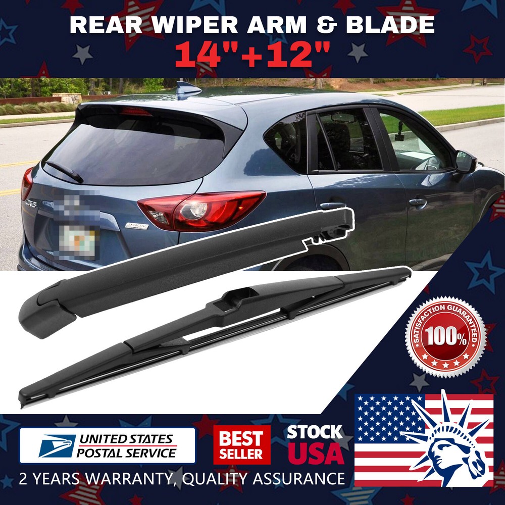 Rear Window Wiper Arm and Blade Set 14+12 Inch OEM Quality 85241-0E010 Replacement