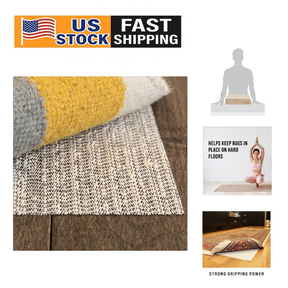 Natural Rubber Non-Slip Rug Pad 8' x 10' - Durable Indoor Floor Solution