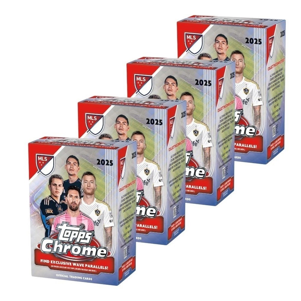 NEW 2025 Topps MLS Chrome Value Box Factory Sealed - Pack of 4