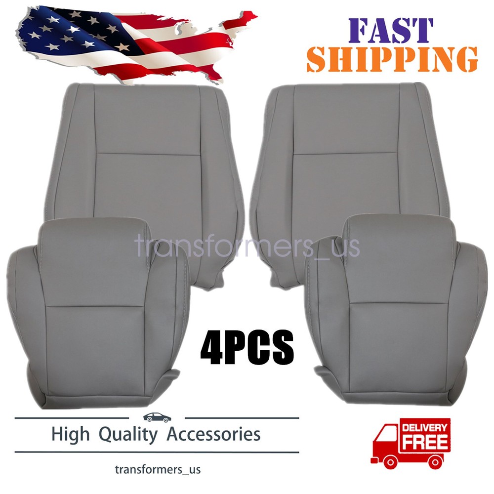 For 2007-2013 Toyota Tundra Sequoia Driver & Passenger Leather Seat Cover Gray