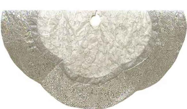 Kurt Adler Silver Embroidered Sequin Scalloped 60