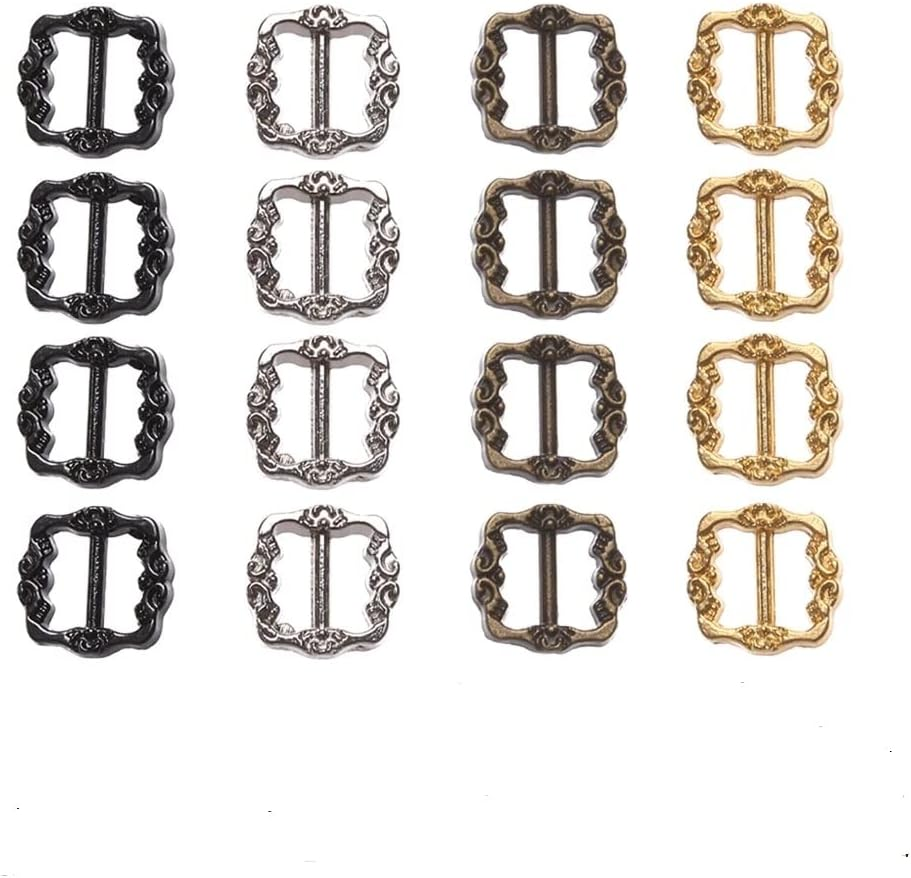 80Pcs 4-Color Retro DIY Mini Buckle Patches for Dolls & Bags 6x6mm