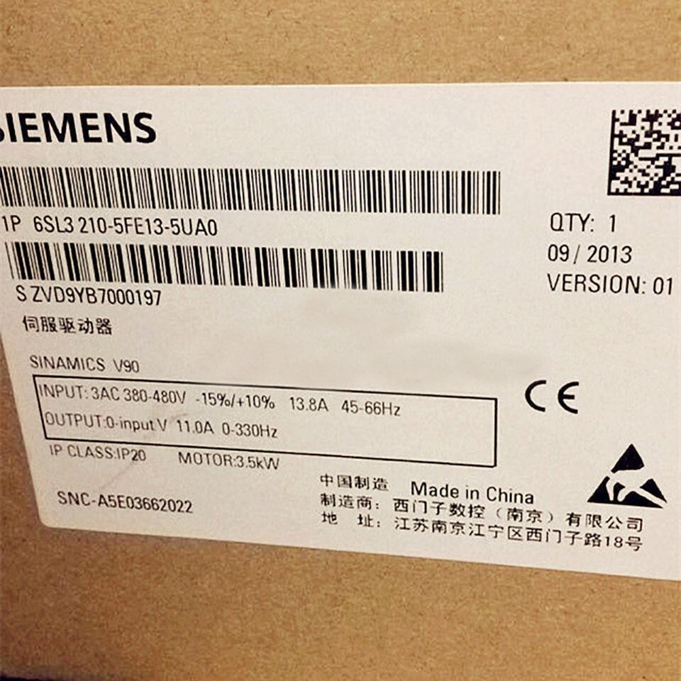 6SL3210-5FE13-5UA0 Pro Siemens SINAMICS V90 400V Inverter 6SL3210-5FE13-5UA0