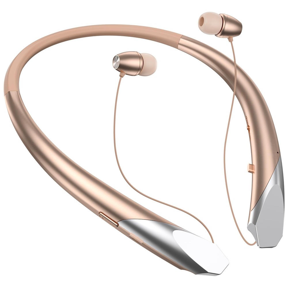 Bluetooth Retractable Headphones Neckband Wireless Headset with Sweatproof St...