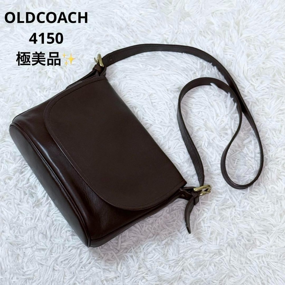 Vintage Coach Fletcher Flap Shoulder Bag in Dark Brown Leather 4150