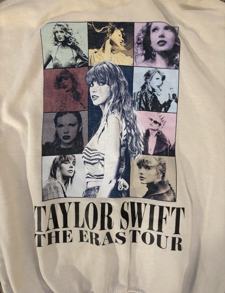 Taylor Swift Hoodie Sweatshirt The Eras Tour Unisex Cream Size Small