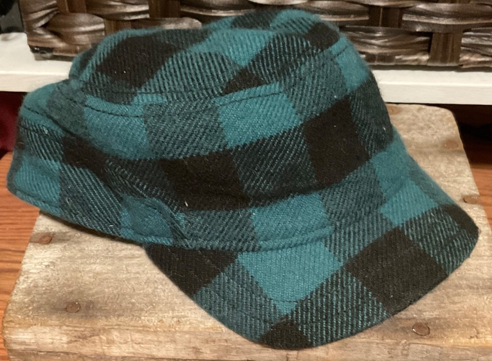 Small Goorin Bros blue plaid polyester wool cadet hat 102-0992