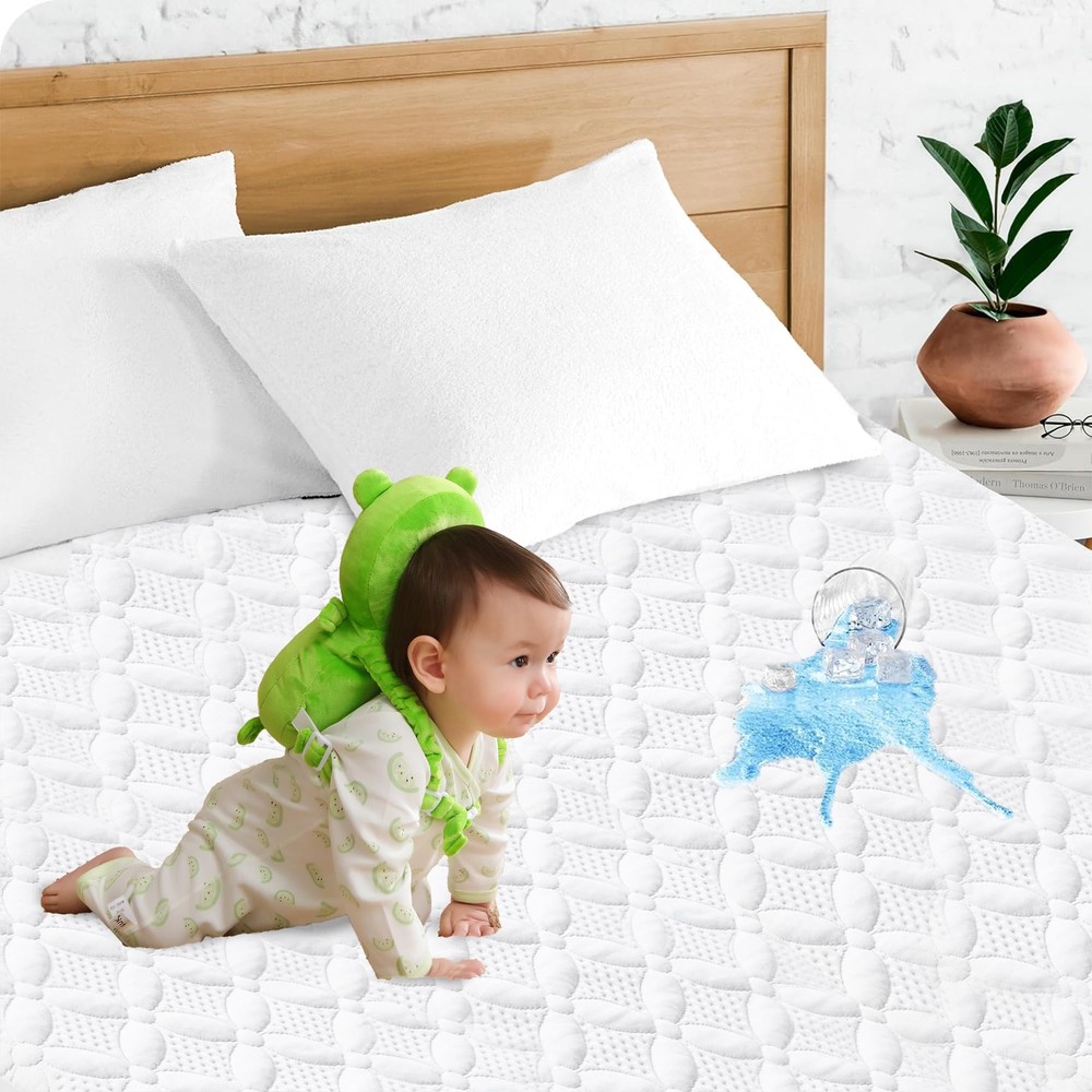 Full Size Waterproof Mattress Protector with Bamboo Fiber Cover-image