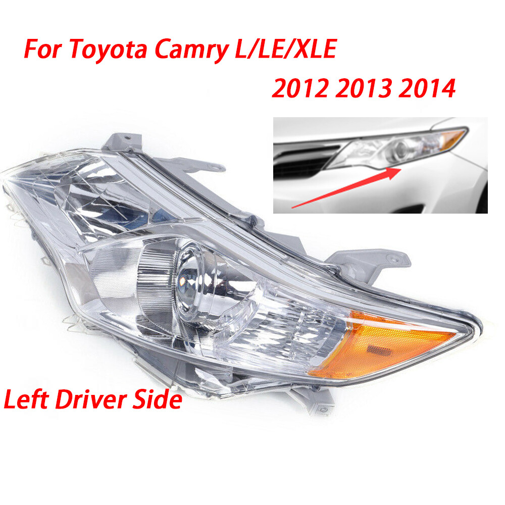 2012-2014 Toyota Camry Left Driver Side Chrome Headlight Assembly  