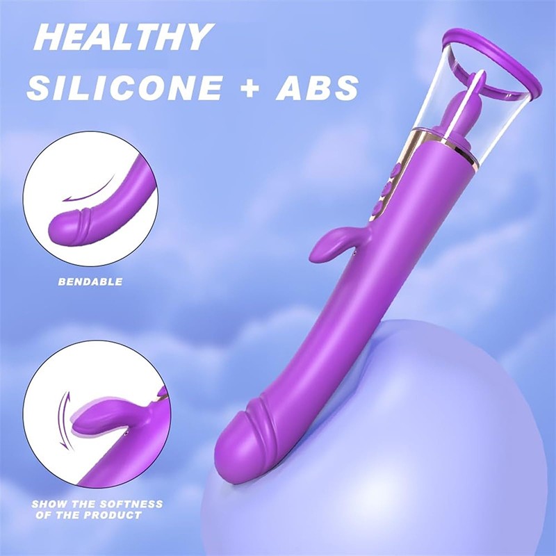 Waterproof Tongue Oral Clit Licking Vibrator Massager G Spot Dildo Sex Toy-Women