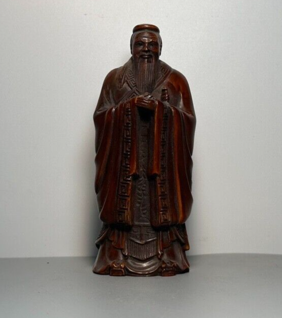 Chinese handmade Natural Boxwood Wood Carving Statue Exquisite Wooden Sculpture