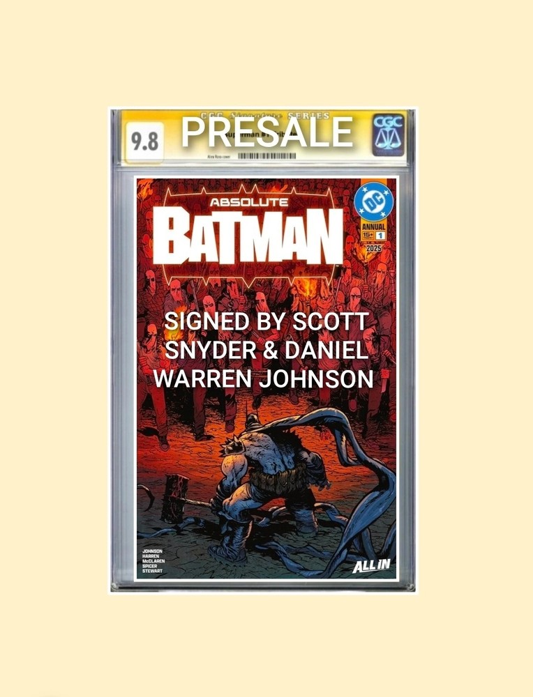 PRESALE Absolute Batman Annual #1 CGC SS 9.8 1st Print SIGNED Snyder & Johnson-image