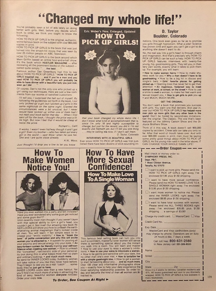 1980 How To Pick Up Girls PRINT AD Get Women Notice You Make Love VTG 80s Book