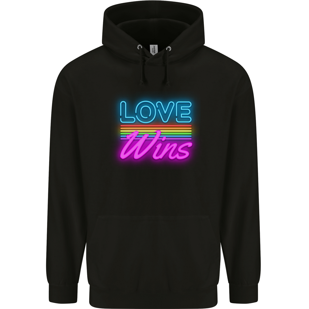 LGBT Love Wins Gay Pride Day Awareness Mens 80% Cotton Hoodie-image