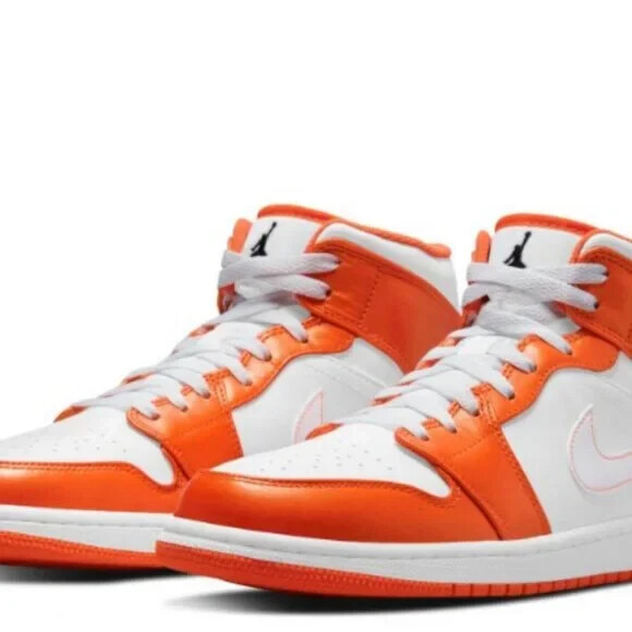 Air Jordan 1 SE Mid Electro Orange - Size 9.5 - Bold Sneaker Style