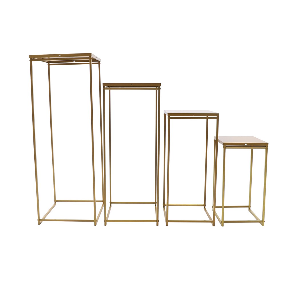 4Pcs Gold Metal Flower Stand Pedestal Table Centrepiece Party Wedding Decor