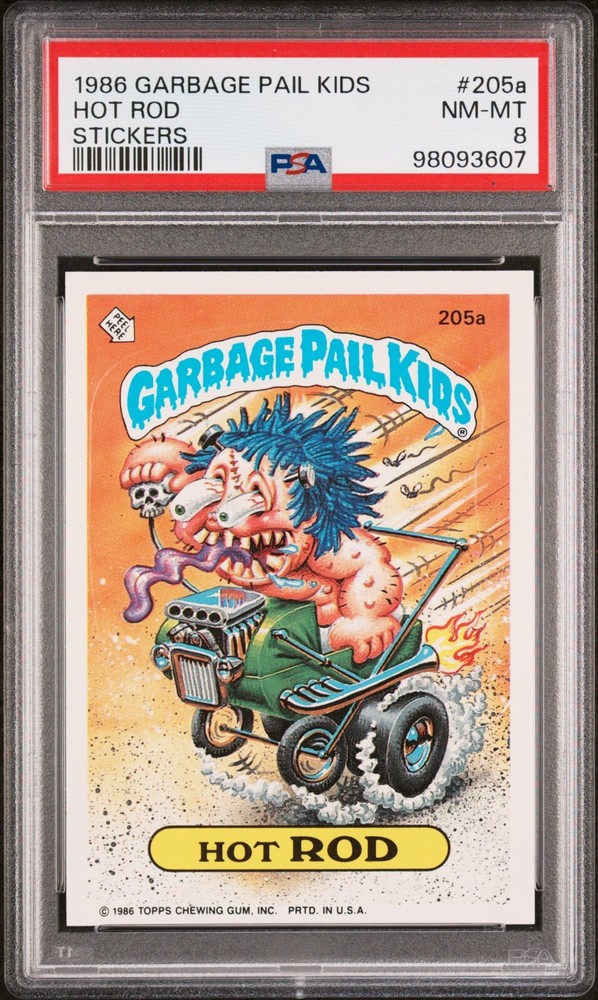 1986 Topps Garbage Pail Kids Series 5 OS5 Hot Rod 205a PSA 8 NM GPK Card