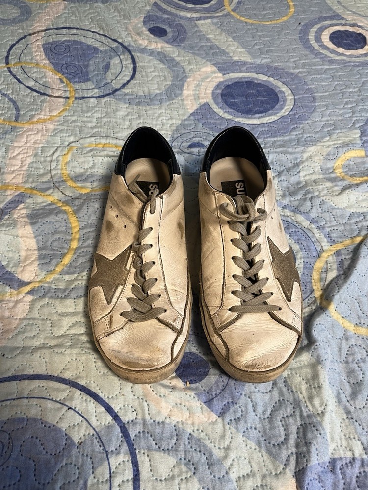Golden Goose Superstar White Blue Shoes Sneakers Size 39 US 9 Italy